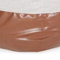 Ohnstad Pouf moderne 5 pieds bicolore en tissu et similicuir par Christopher Knight Home