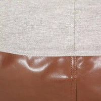 Ohnstad Pouf moderne 5 pieds bicolore en tissu et similicuir par Christopher Knight Home