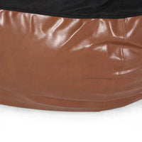 Ohnstad Pouf moderne 5 pieds bicolore en tissu et similicuir par Christopher Knight Home