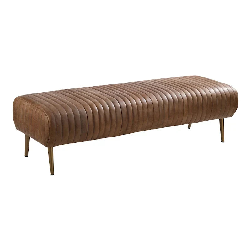 Banc moderne en cuir nervuré Aurelle Home