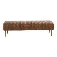 Banc moderne en cuir nervuré Aurelle Home