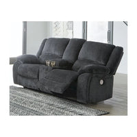 Draycoll Causeuse inclinable double électrique avec console, gris foncé - 40 x 70 x 40