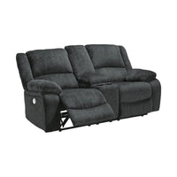 Draycoll Causeuse inclinable double électrique avec console, gris foncé - 40 x 70 x 40