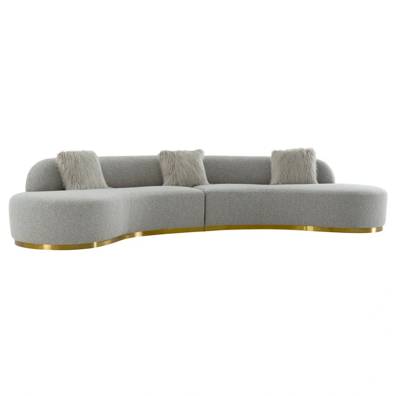 Canapé incurvé Simona Pasargad Home avec 3 oreillers inclus