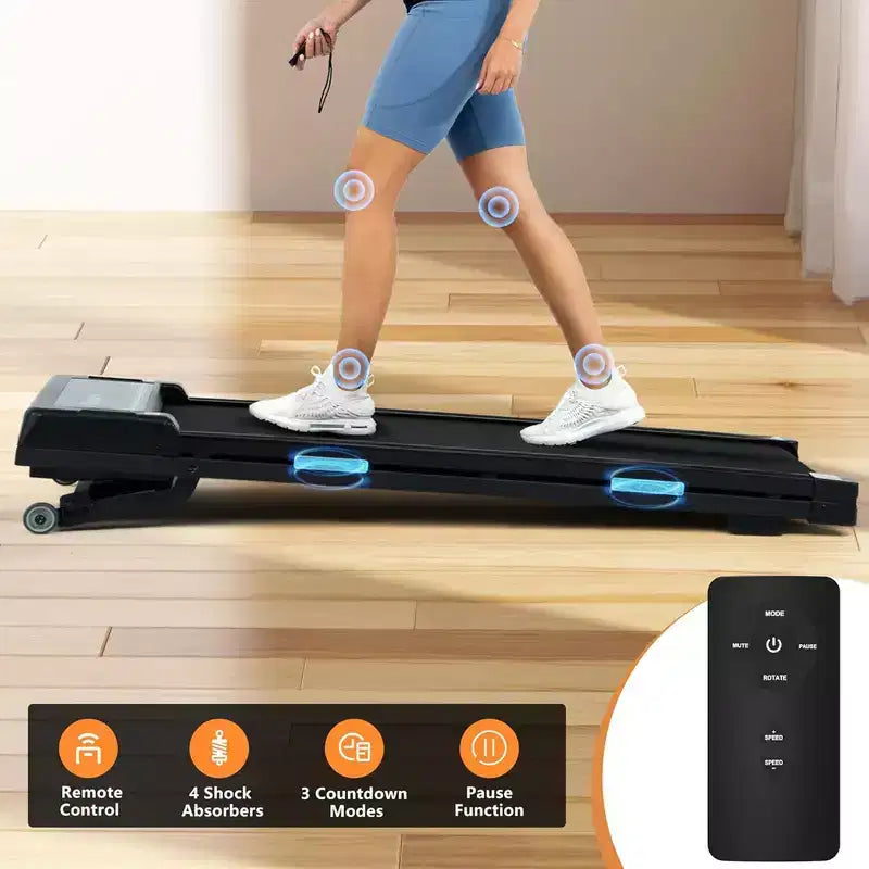 Ksports Tapis de Course Électrique Pliant Professionnel 3 en 1, Ensemble d'Entraînement Cardio et Musculation pour la Maison avec Tapis d'Abdominaux, Sangle pour Sit-ups, Bleu Marine