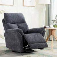 Fauteuil Inclinable Manuel à Bascule Pivotant Rembourré en Tissu Surdimensionné