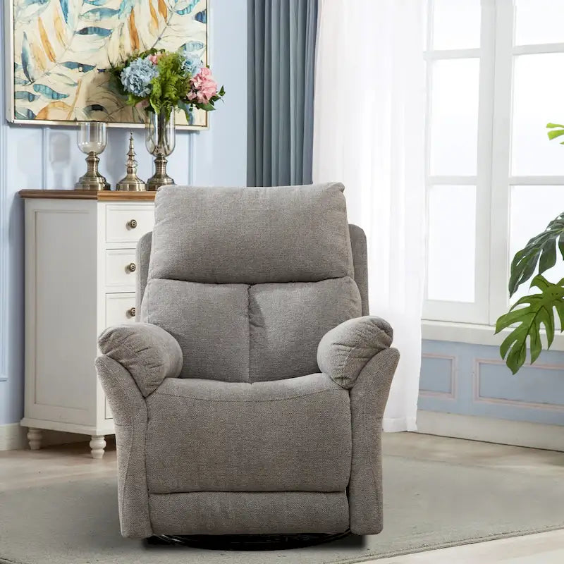 Fauteuil Inclinable Manuel à Bascule Pivotant Rembourré en Tissu Surdimensionné