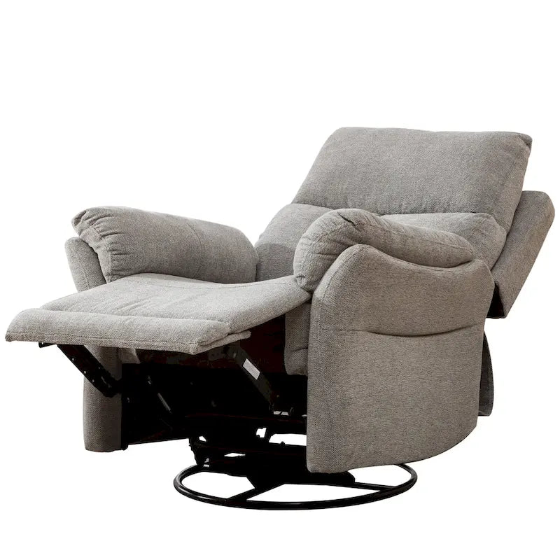 Fauteuil Inclinable Manuel à Bascule Pivotant Rembourré en Tissu Surdimensionné
