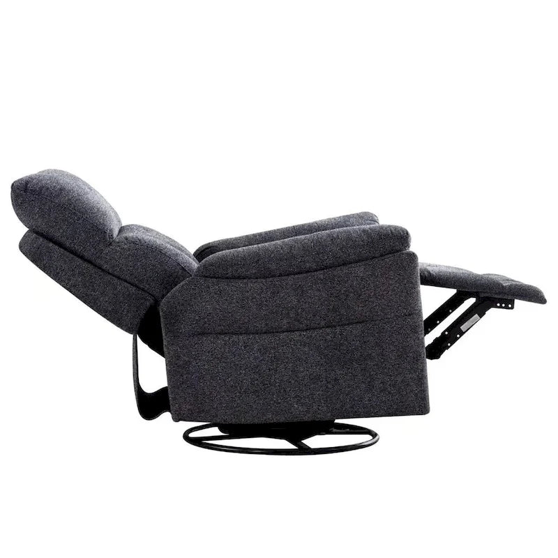Fauteuil Inclinable Manuel à Bascule Pivotant Rembourré en Tissu Surdimensionné