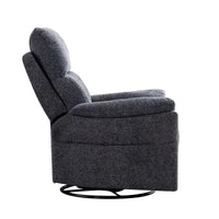 Fauteuil Inclinable Manuel à Bascule Pivotant Rembourré en Tissu Surdimensionné