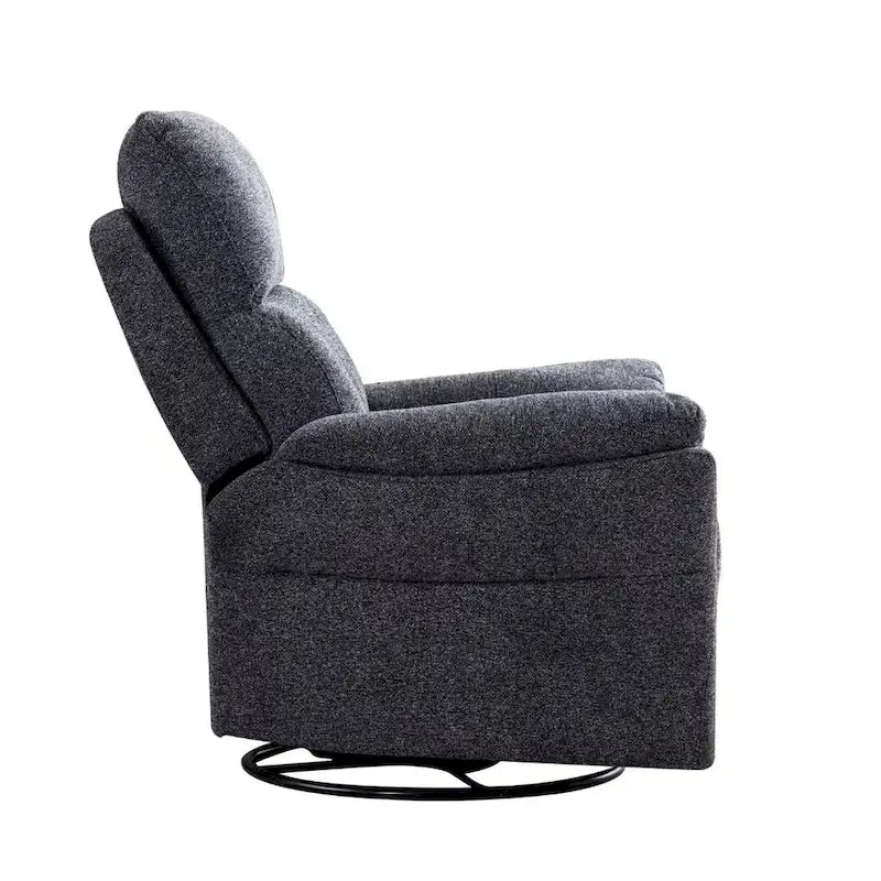 Fauteuil Inclinable Manuel à Bascule Pivotant Rembourré en Tissu Surdimensionné