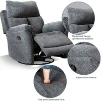 Fauteuil Inclinable Manuel à Bascule Pivotant Rembourré en Tissu Surdimensionné