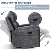 Fauteuil Inclinable Manuel à Bascule Pivotant Rembourré en Tissu Surdimensionné