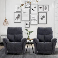 Fauteuil Inclinable Manuel à Bascule Pivotant Rembourré en Tissu Surdimensionné