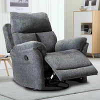 Fauteuil Inclinable Manuel à Bascule Pivotant Rembourré en Tissu Surdimensionné