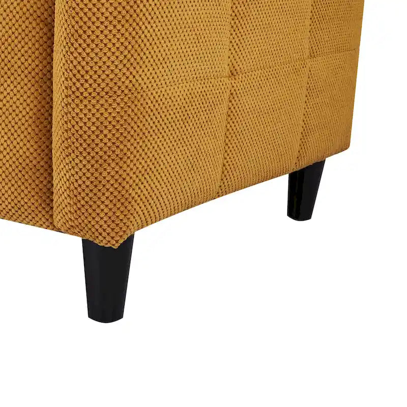 Canapé-lit capitonné grand biscuit A&B Home 79 pouces moutarde