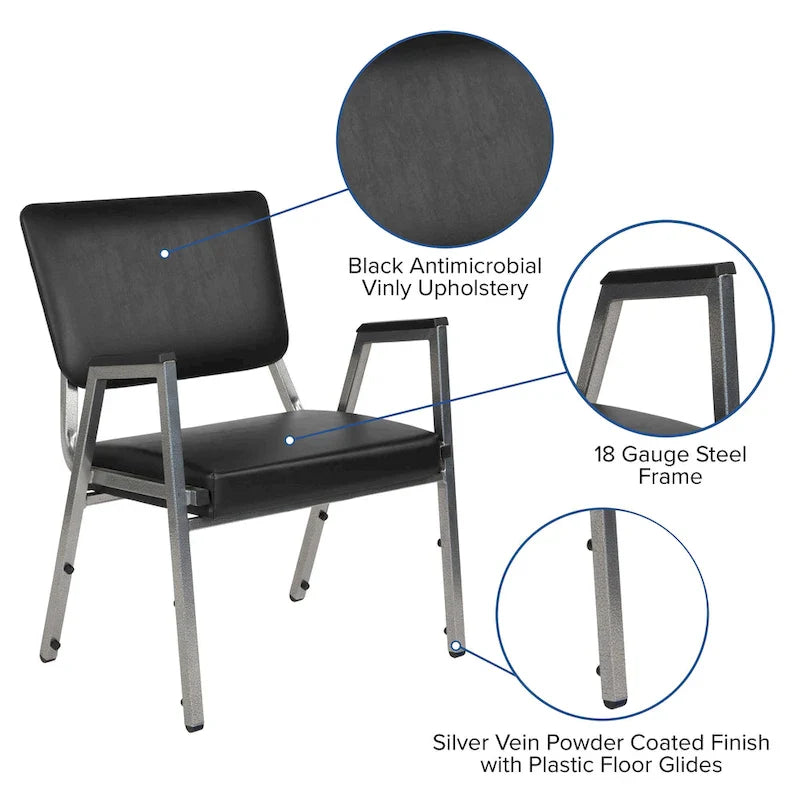Chaise de réception médicale bariatrique antimicrobienne homologuée 1500 lb