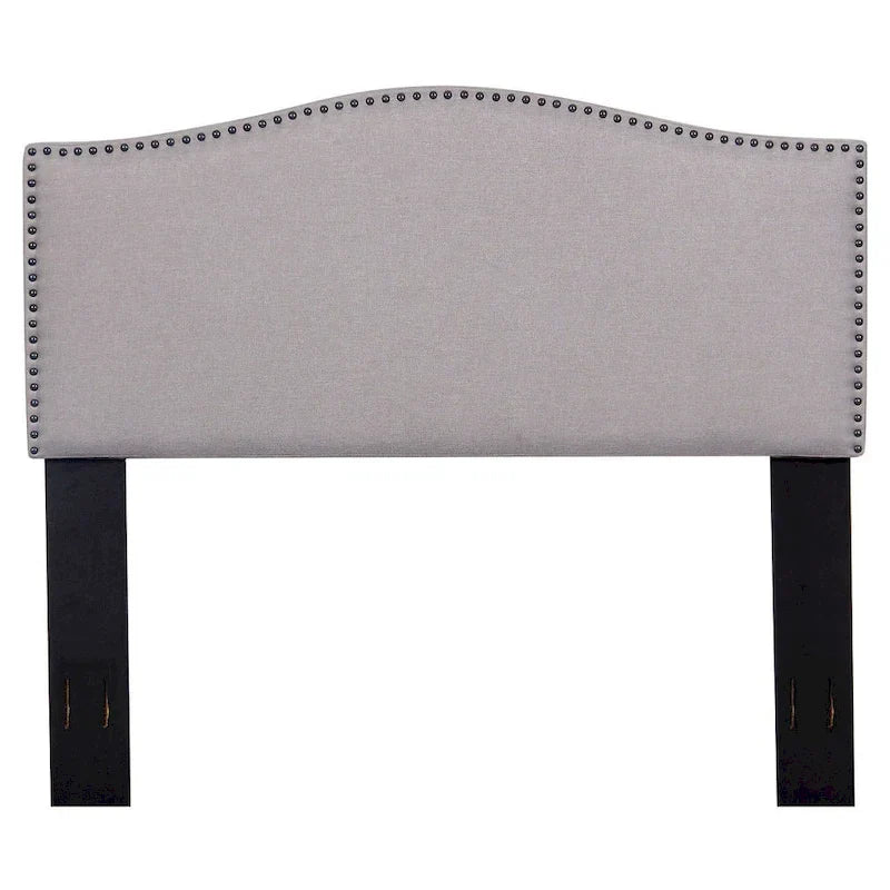 Tête de lit rembourrée en tissu à clous décoratifs, Full/Queen