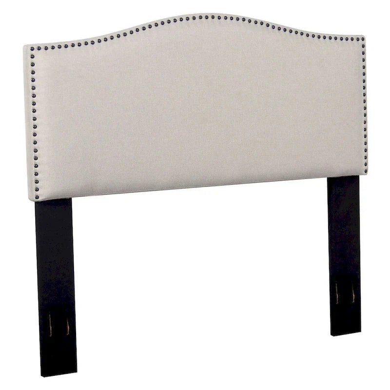 Tête de lit rembourrée en tissu à clous décoratifs, Full/Queen