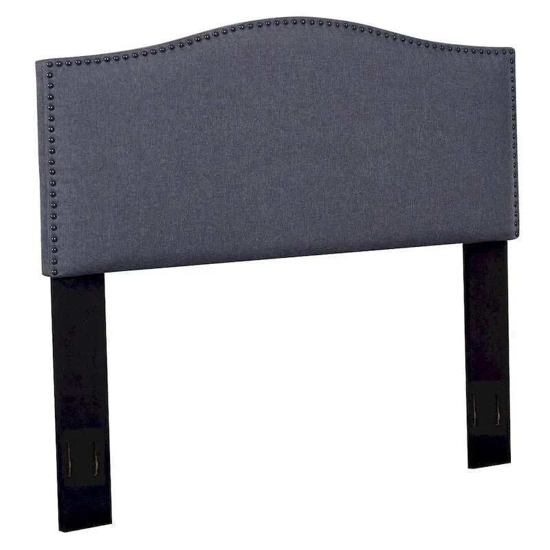 Tête de lit rembourrée en tissu à clous décoratifs, Full/Queen