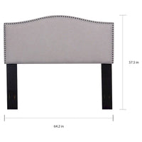 Tête de lit rembourrée en tissu à clous décoratifs, Full/Queen