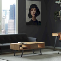 Table basse moderne rectangulaire WYNDENHALL Mitchell en BOIS MASSIF et métal, 48 pouces de large - 48 L x 22 P x 18 H