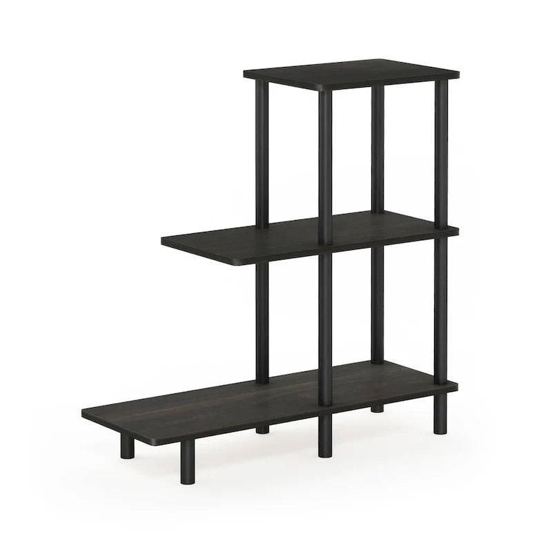 Furinno Turn-N-Tube Table d'appoint de canapé 3 étages, Espresso/Noir