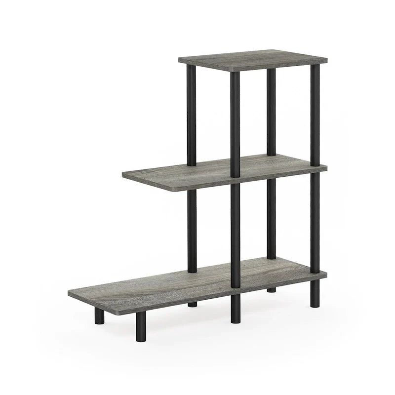 Furinno Turn-N-Tube Table d'appoint de canapé 3 étages, Espresso/Noir
