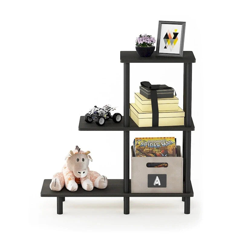 Furinno Turn-N-Tube Table d'appoint de canapé 3 étages, Espresso/Noir
