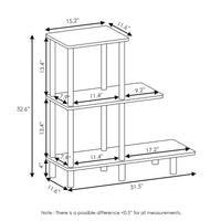 Furinno Turn-N-Tube Table d'appoint de canapé 3 étages, Espresso/Noir