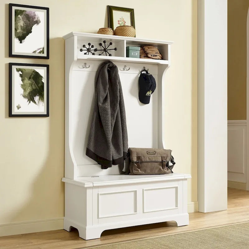 Porte-manteau Campbell Classic blanc en bois