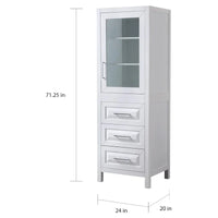 Colonne de salle de bain Daria avec meuble de rangement et 3 tiroirs