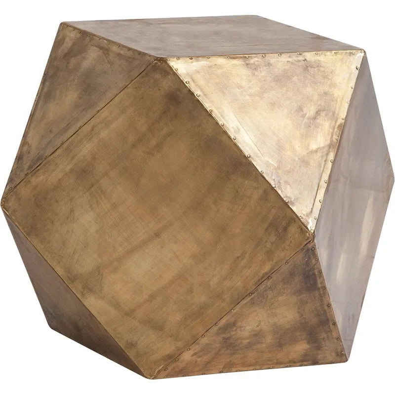Exagoni table d'appoint hexagonale plaquée laiton