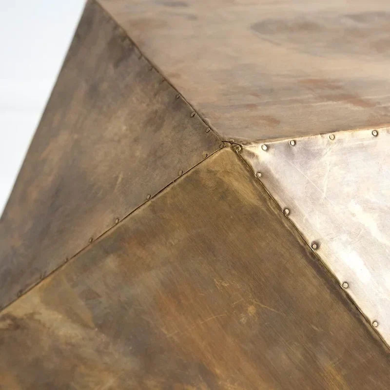 Exagoni table d'appoint hexagonale plaquée laiton