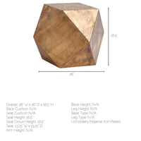 Exagoni table d'appoint hexagonale plaquée laiton