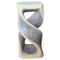 Haussmann Tabouret de table double torsion en bois 35,5 cm L x 76 cm H Huile grise - 35,5 x 35,5 x 76 cm
