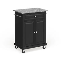 Dessertes/îlots Crosley avec plateau compact en granite gris et finition noire - 18p x 31l x 35,5h