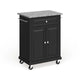 Dessertes/îlots Crosley avec plateau compact en granite gris et finition noire - 18p x 31l x 35,5h