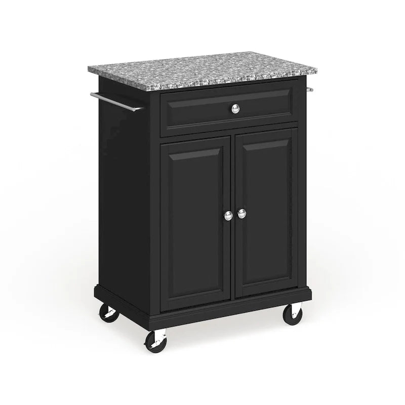 Dessertes/îlots Crosley avec plateau compact en granite gris et finition noire - 18p x 31l x 35,5h