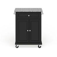 Dessertes/îlots Crosley avec plateau compact en granite gris et finition noire - 18p x 31l x 35,5h