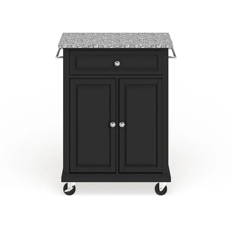 Dessertes/îlots Crosley avec plateau compact en granite gris et finition noire - 18p x 31l x 35,5h