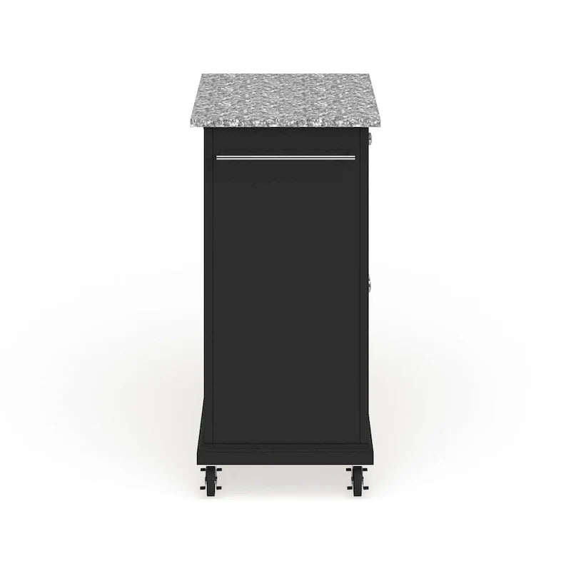 Dessertes/îlots Crosley avec plateau compact en granite gris et finition noire - 18p x 31l x 35,5h