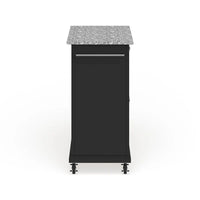 Dessertes/îlots Crosley avec plateau compact en granite gris et finition noire - 18p x 31l x 35,5h