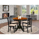 East West Furniture - Ensemble de table à manger 5 pièces - une table de cuisine ronde et 4 chaises de salle à manger, noir et cerisier (options d'assise)