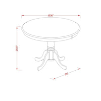 East West Furniture - Ensemble de table à manger 5 pièces - une table de cuisine ronde et 4 chaises de salle à manger, noir et cerisier (options d'assise)