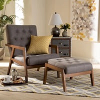 Carson Carrington Baberg ensemble fauteuil et repose-pieds rembourrés