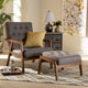 Carson Carrington Baberg ensemble fauteuil et repose-pieds rembourrés