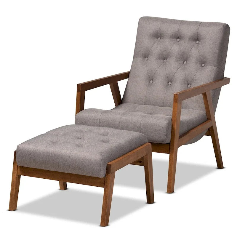 Ensemble fauteuil et repose-pieds rembourrés Carson Carrington Baberg