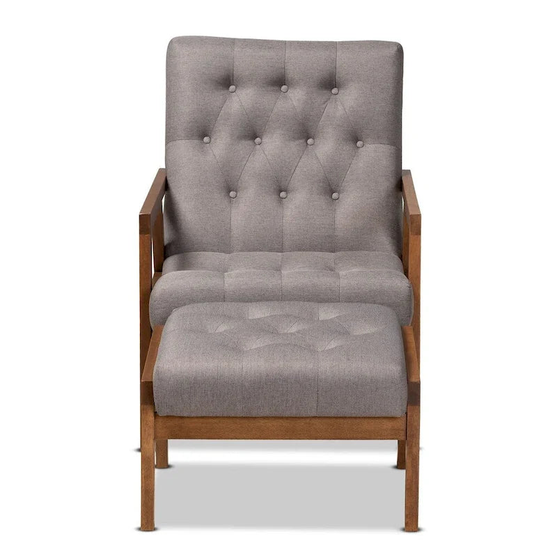 Ensemble fauteuil et repose-pieds rembourrés Carson Carrington Baberg