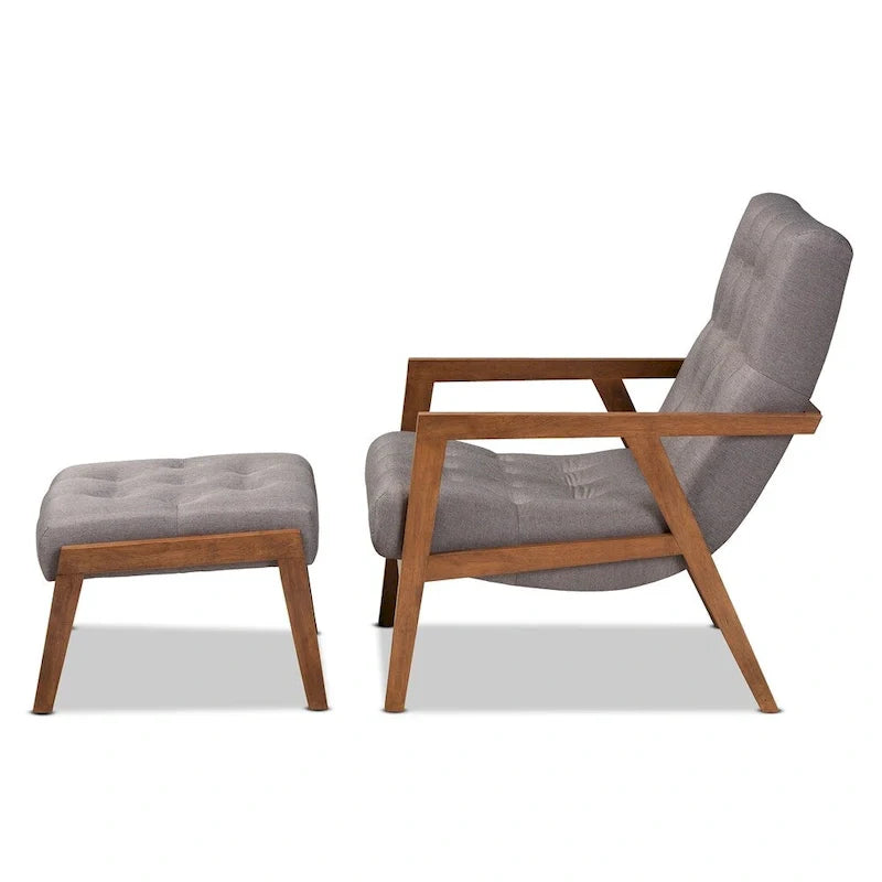 Ensemble fauteuil et repose-pieds rembourrés Carson Carrington Baberg